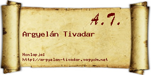Argyelán Tivadar névjegykártya
