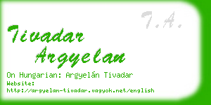 tivadar argyelan business card